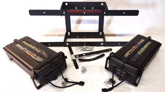 Single battery hardware kit for rear rack style battery e-trike conversion